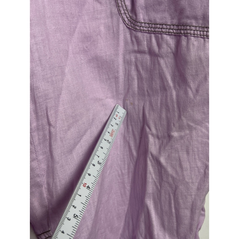 Athleta Lavender 100% Linen Cargo Pants Purple Straight Leg Womens 10 Utility - Picture 5 of 10